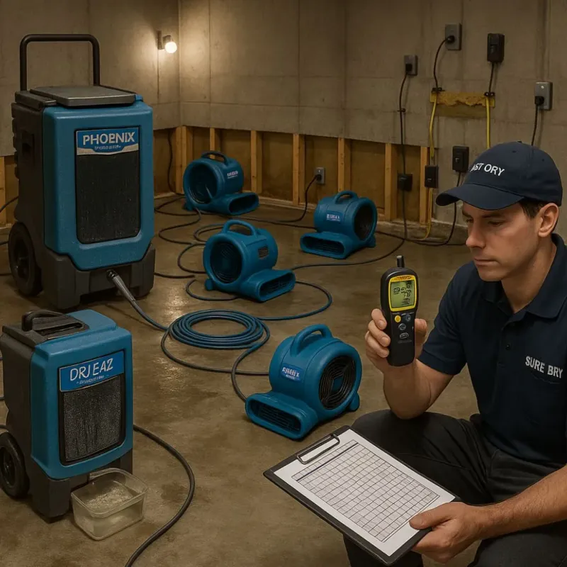 Structural Drying and Dehumidification process in Graton, CA